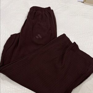 Adidas Brown Ribbed Track Pants